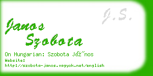 janos szobota business card